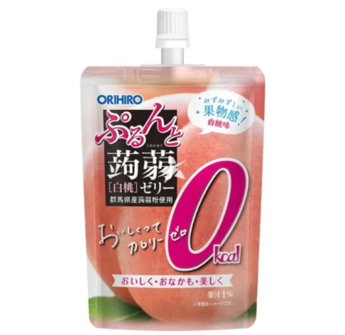 138/6 4571157252872 D04 Orihiro 0 Calories Konjac Jelly Drink Peach Flavour 130g