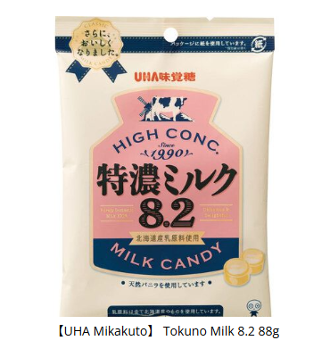 213/1 4902750910454 c02  【UHA Mikakuto】 Tokuno Milk 8.2 88g