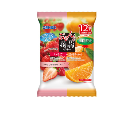 141/20 4571157250564 b10  Purunto Konjac Jelly Pouches: Strawberry + Wenzhou Mandarin Orange (12-Pack)