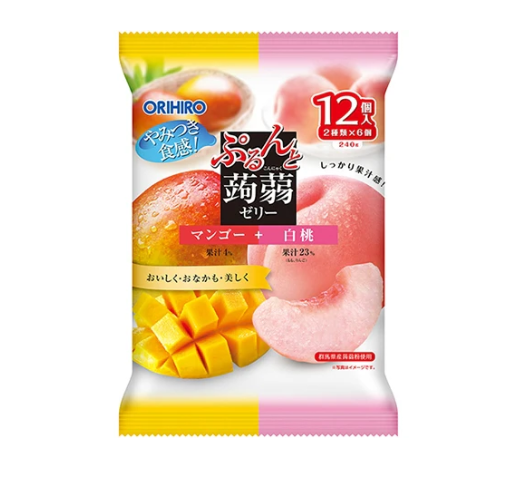 142/20 4571157252674 b10 ORIHIRO Konjac Jelly Mango & White Peach 12pack