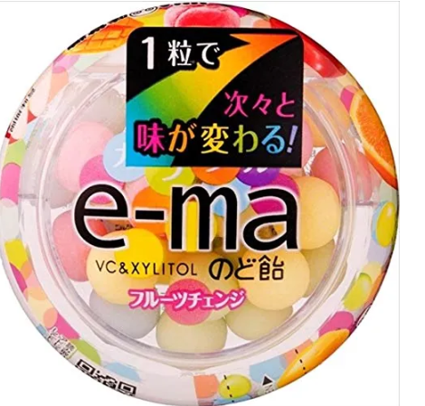 218/1 4514062257334 a 19 3H2 UHA Mikakuto e-ma Throat Lozenges Bottle (Colorful Fruits Change) 33g