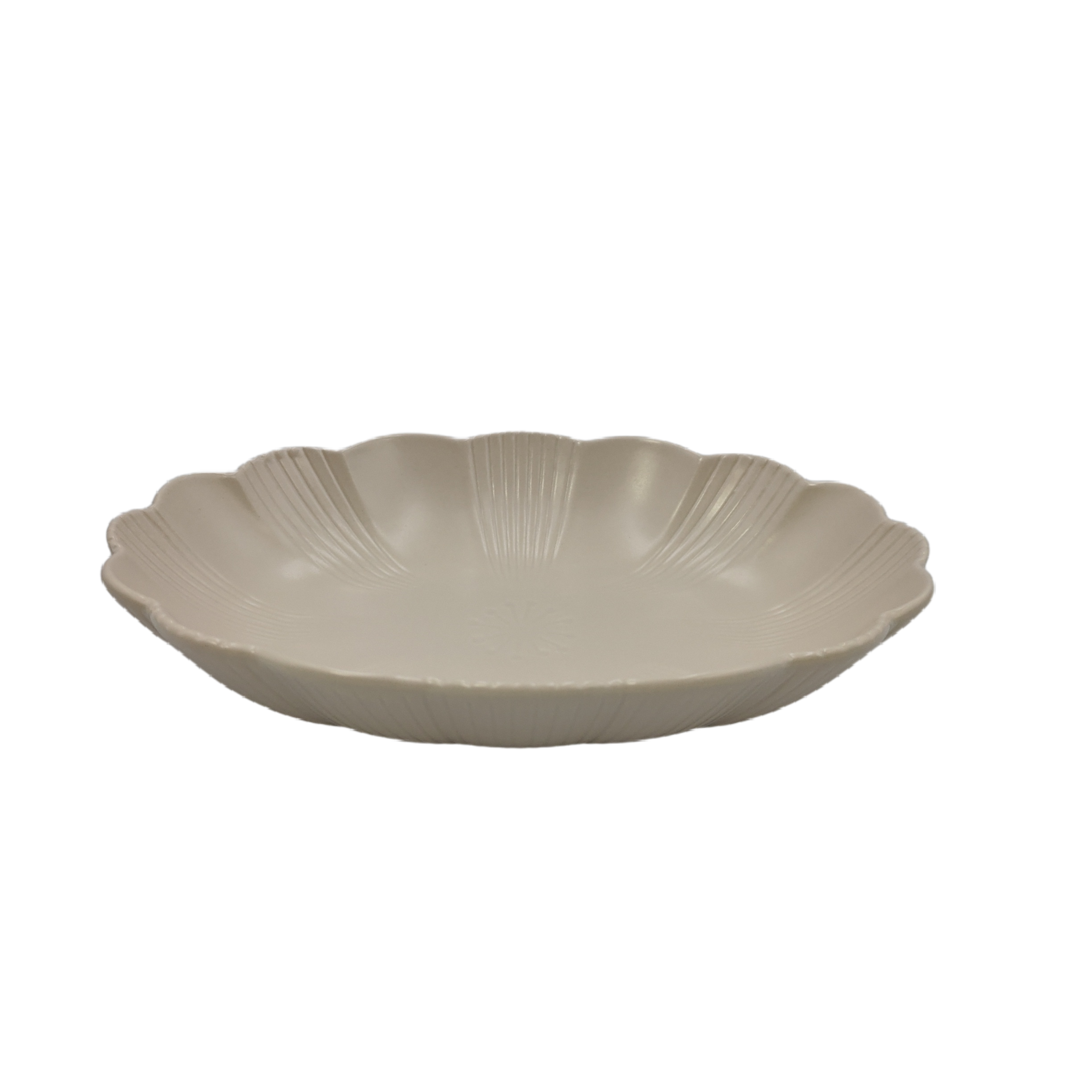 Chrysanthemum-shaped oval dish white