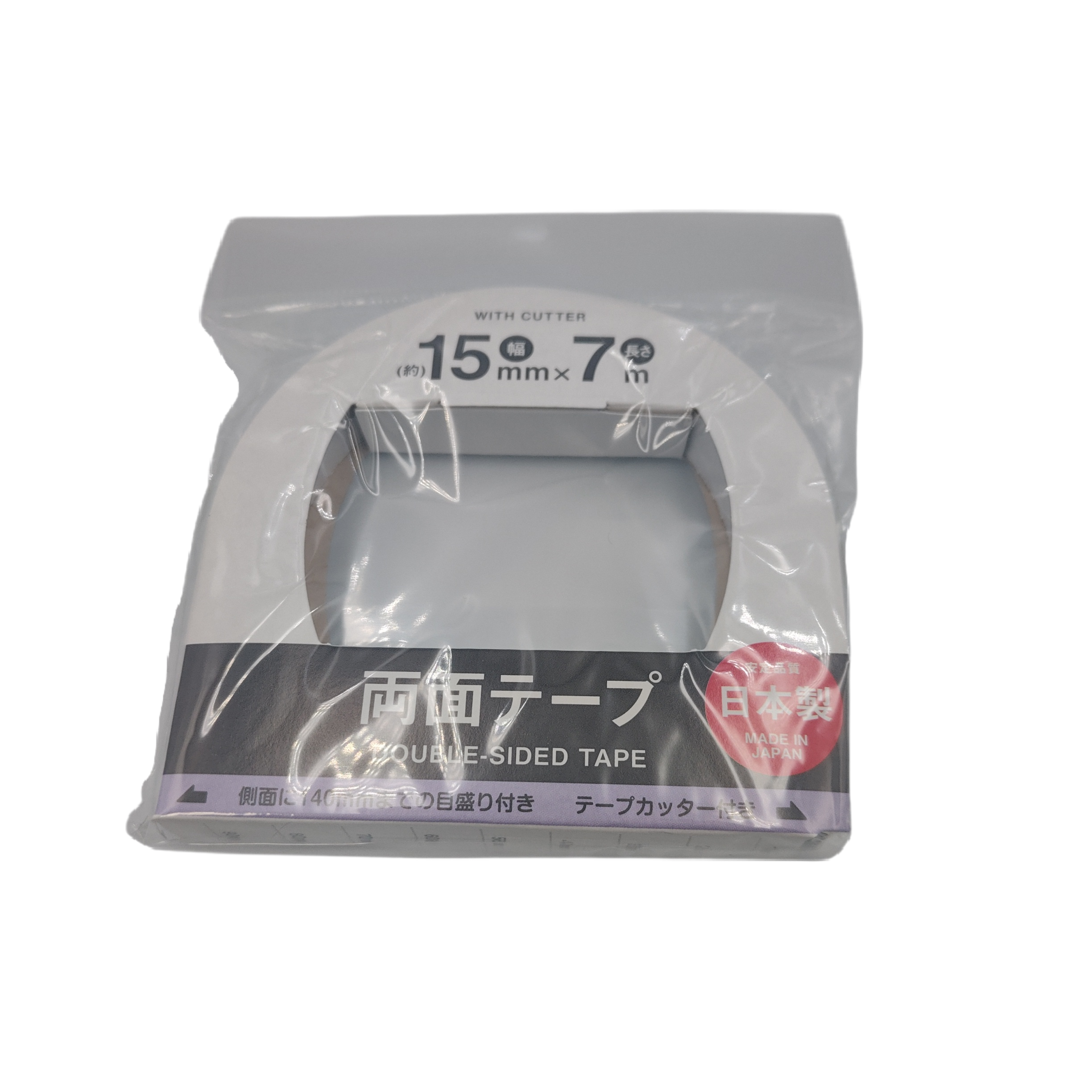 Double-sided tape with cutter 15MM x 7M