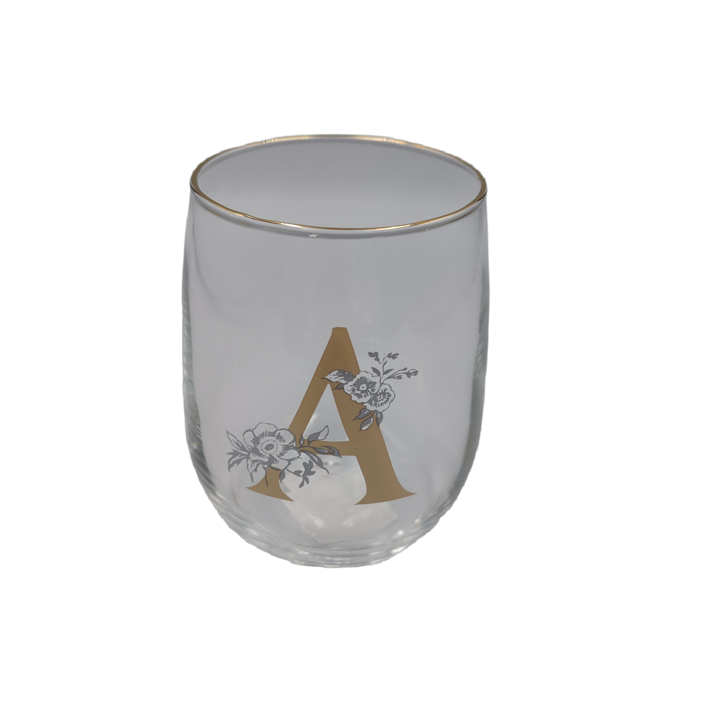 Initial flower tumbler A