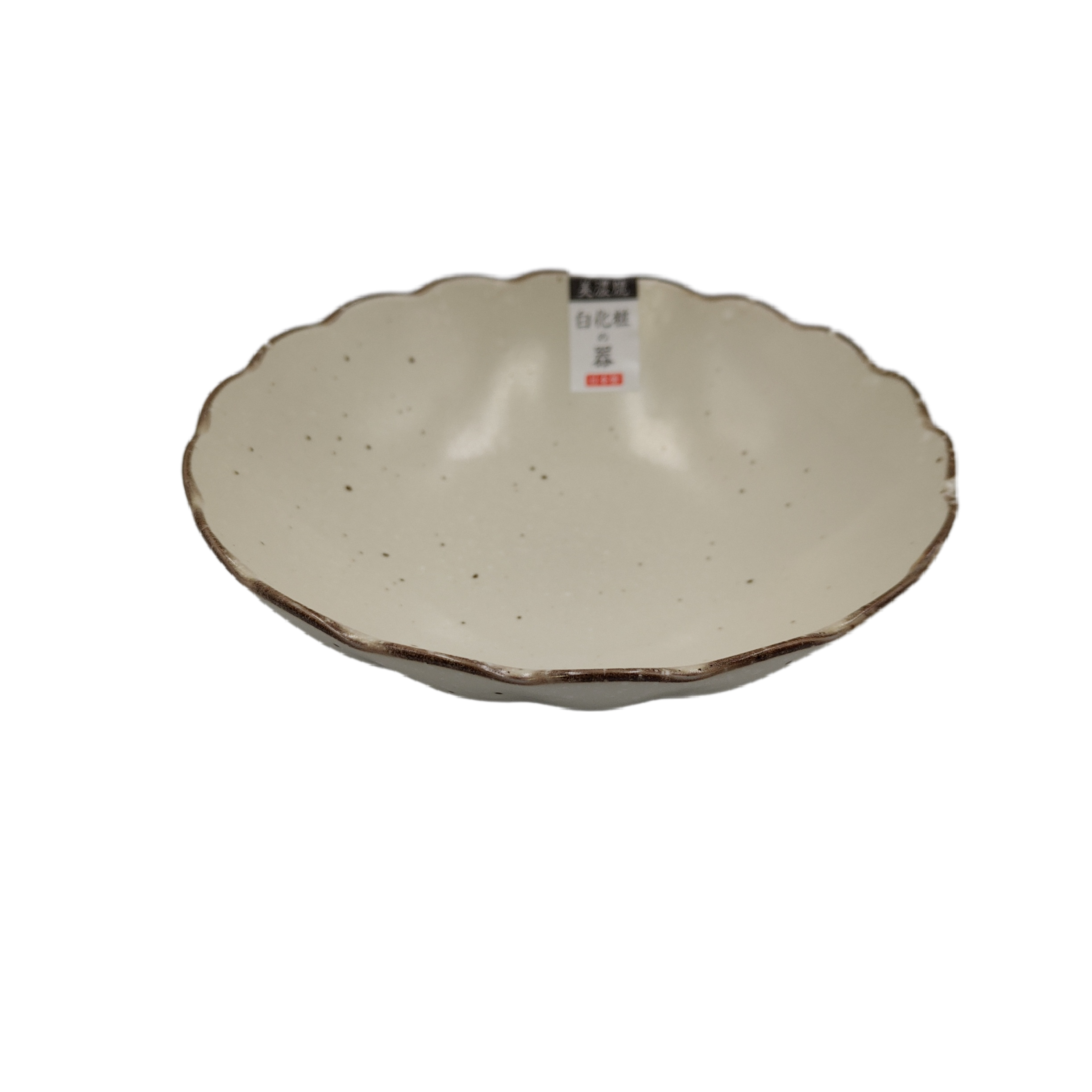 White slip chrysanthemum type 5.5 shallow bowl