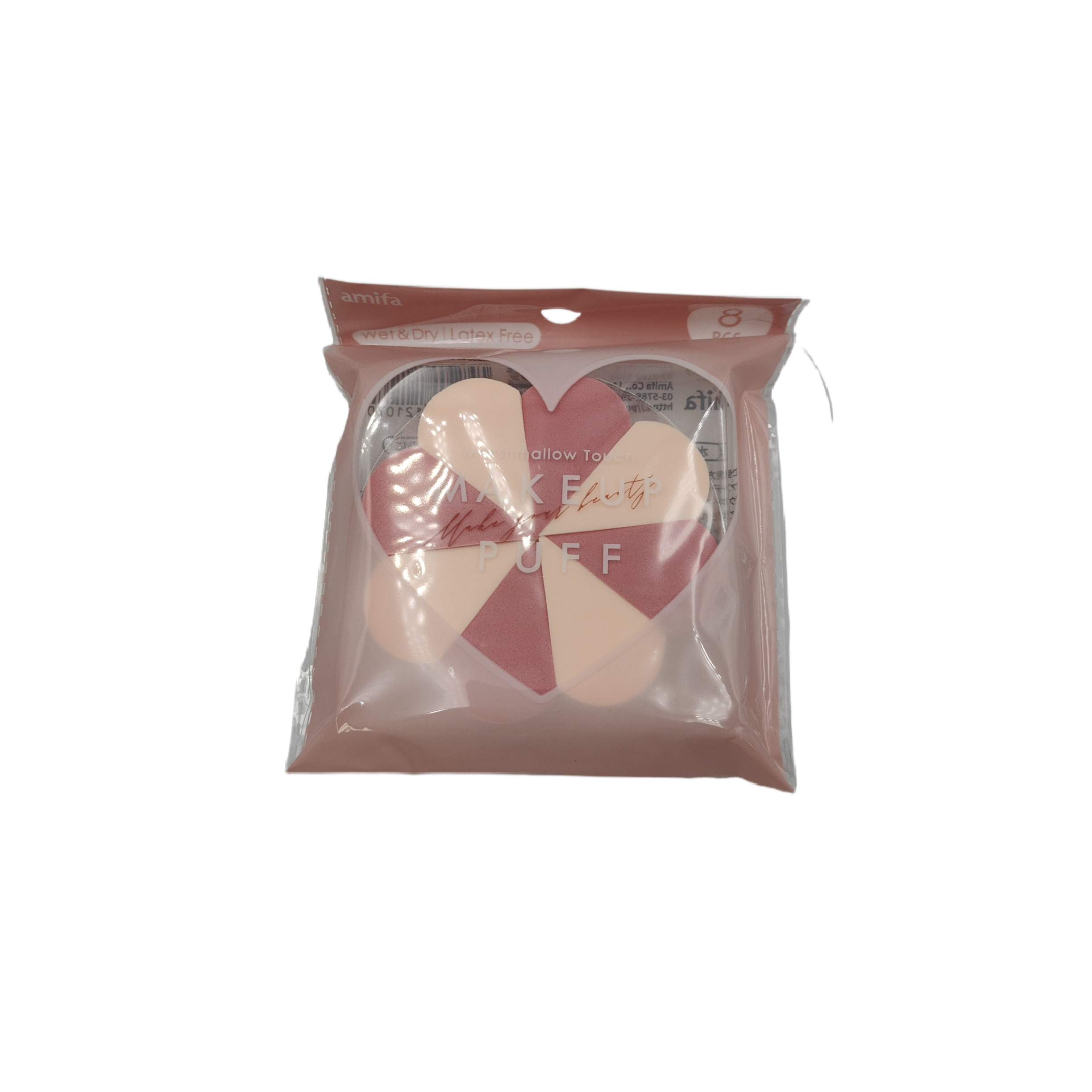 Puff for makeup 8P pink