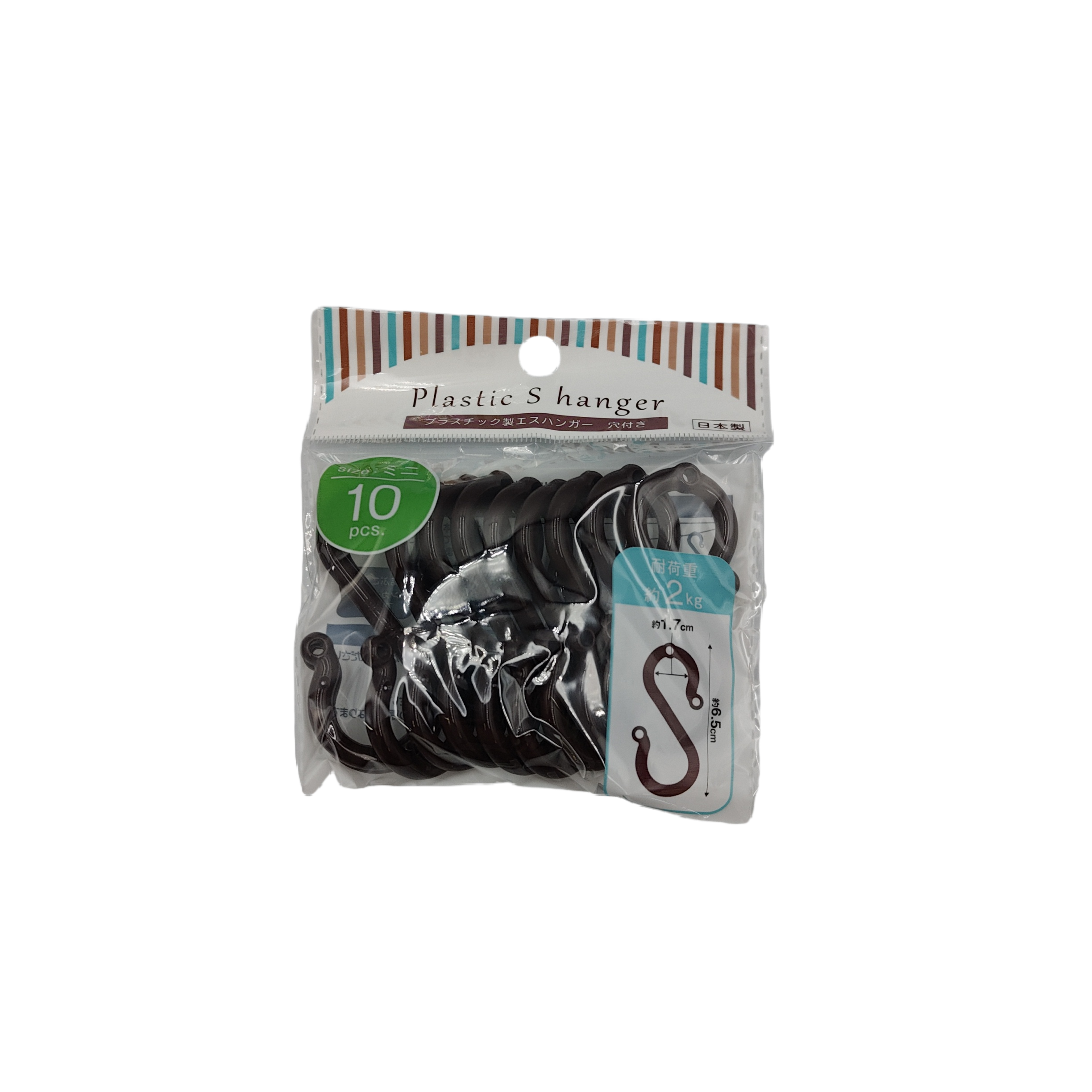 Plastic S hanger with hole mini 10p