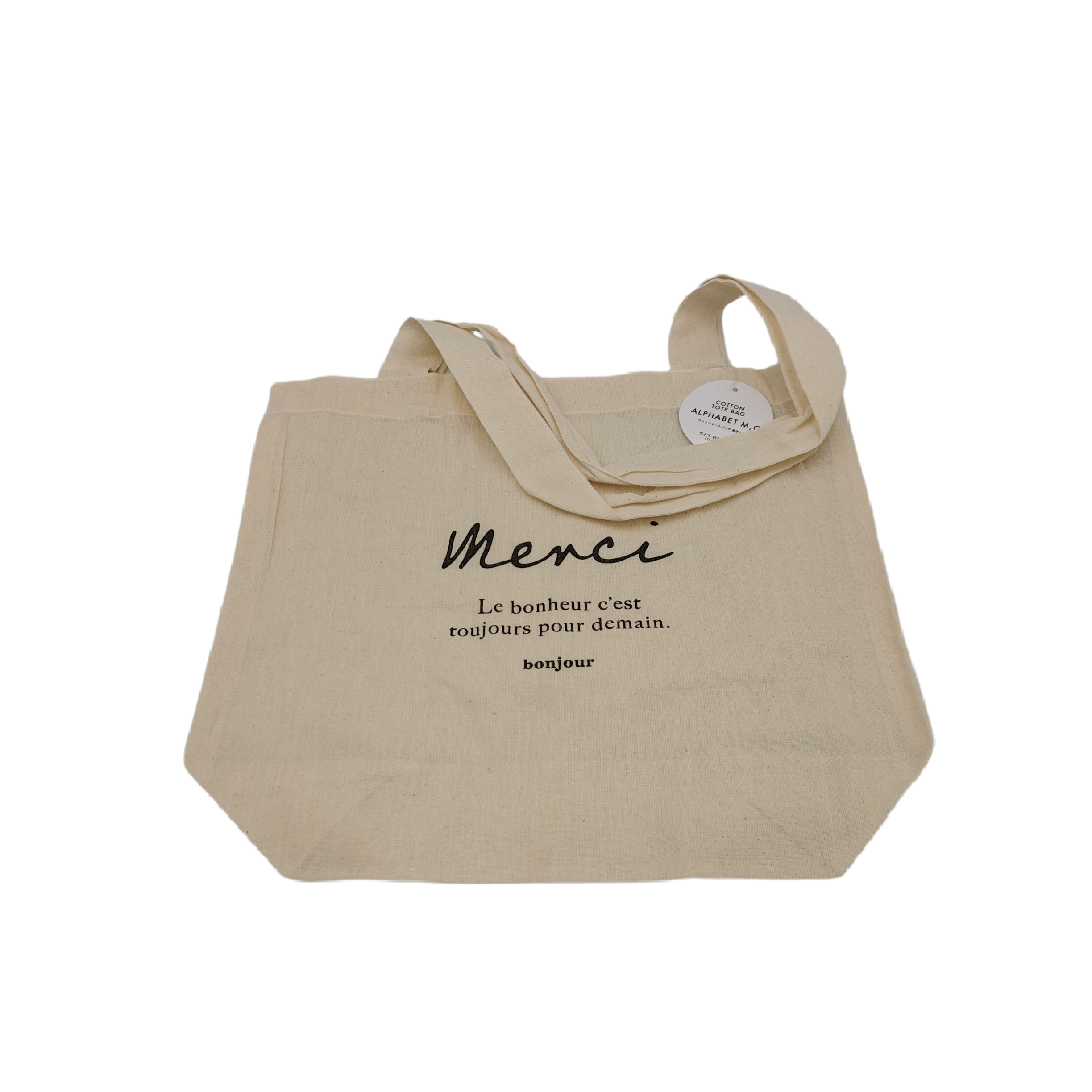 Cotton tote bag english letter M・C