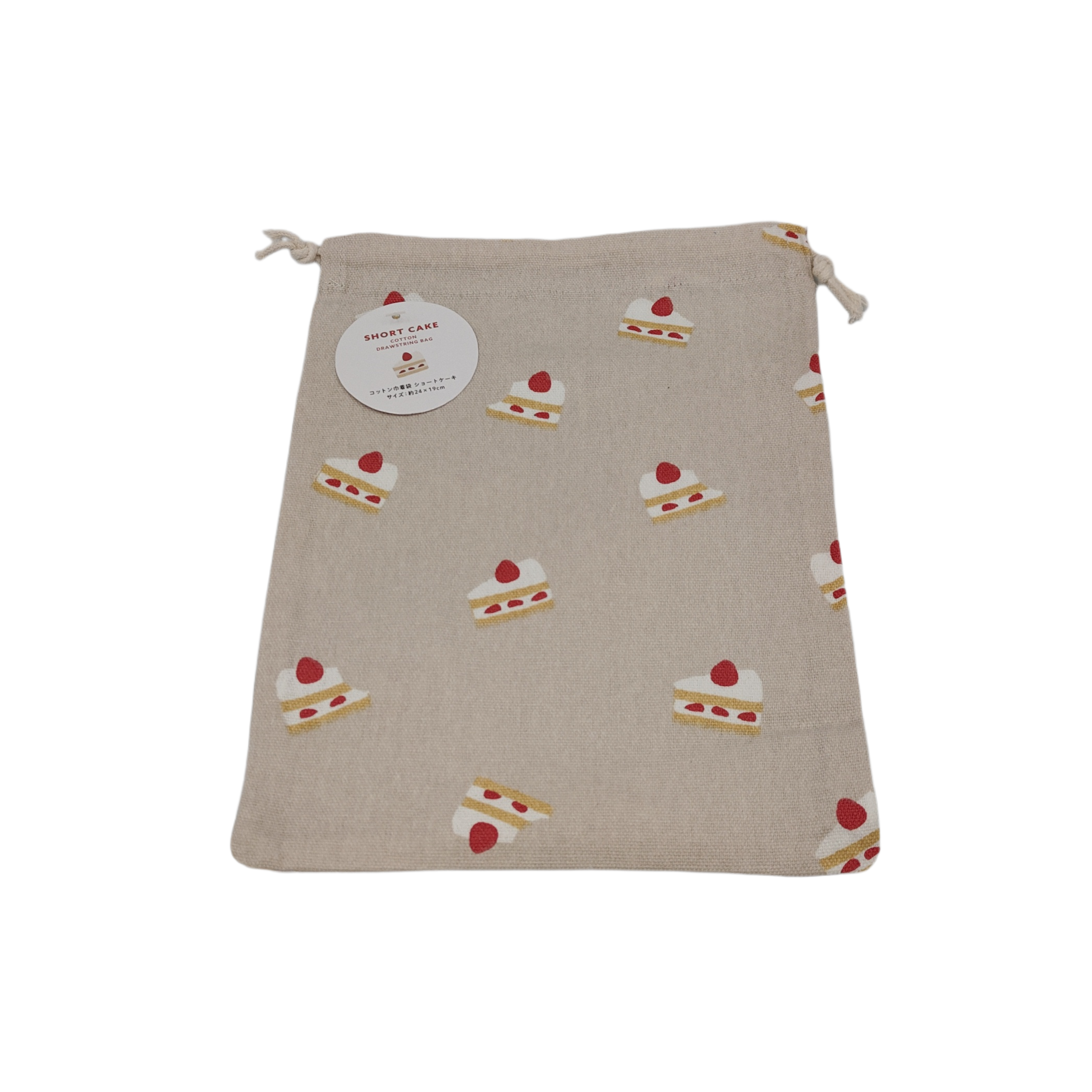 Cotton drawstring bag shortcake