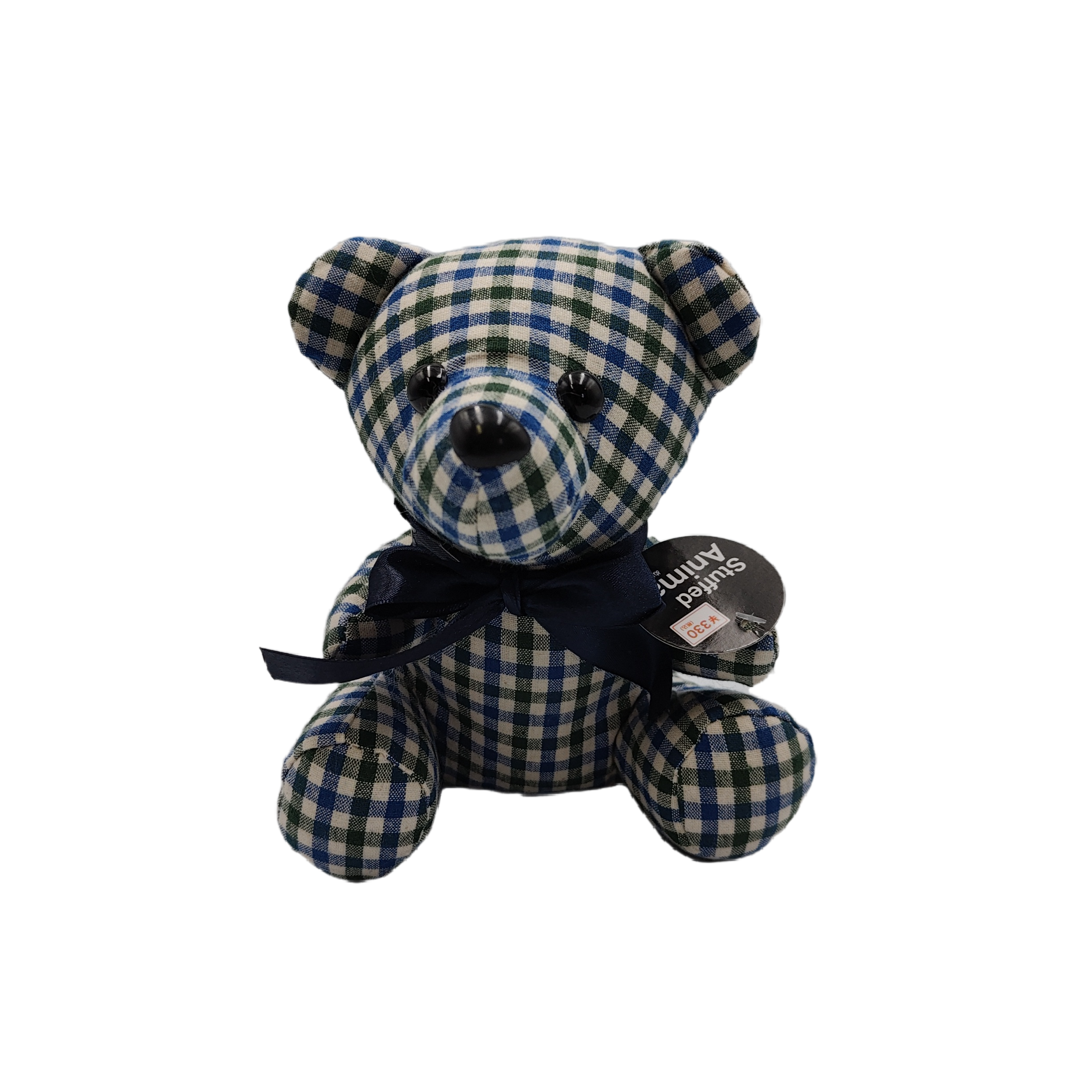 Bear stuffed toy gingham check NV