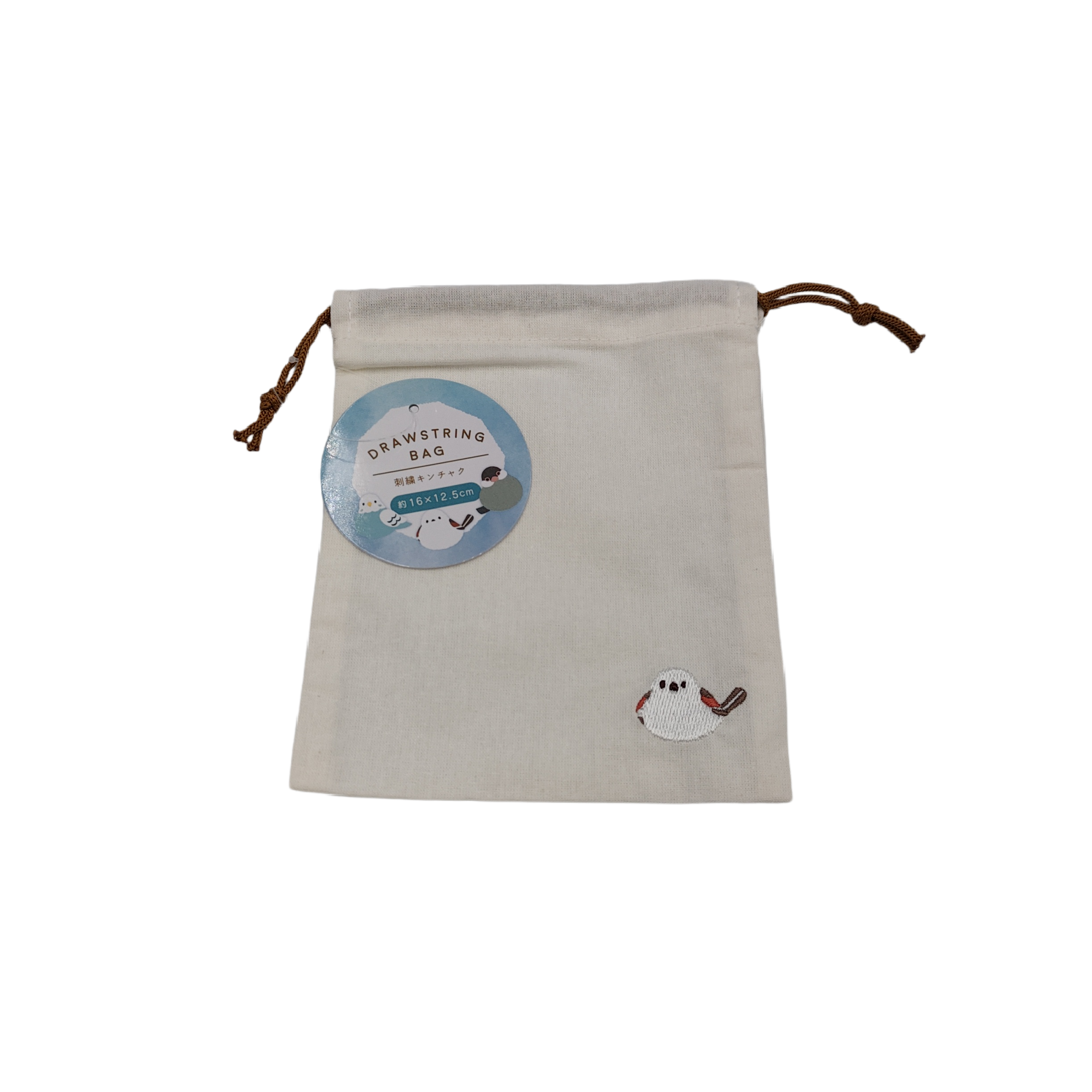 Embroidery drawstring bag small bird