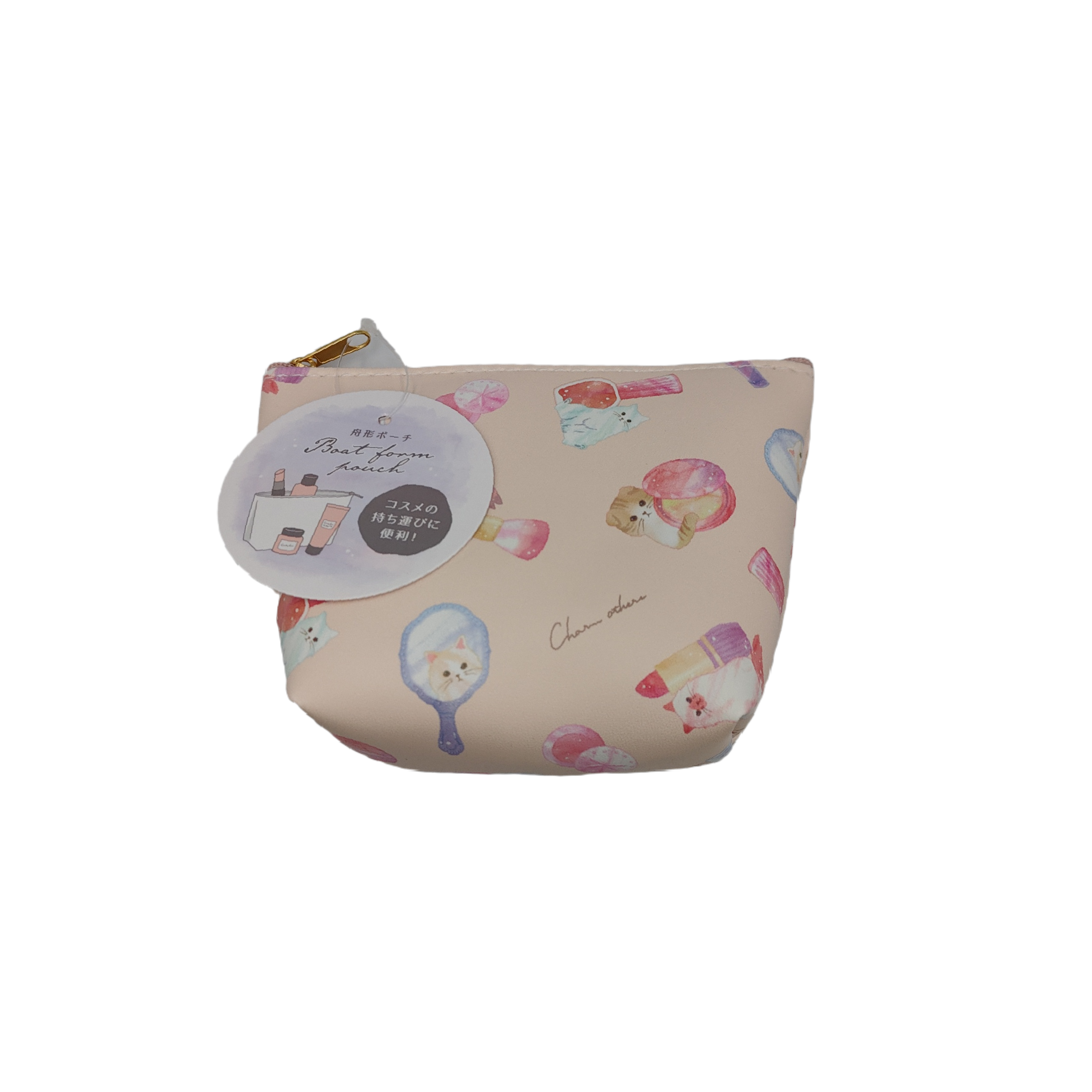 Boat-shaped pouch synthetic leather fancy cosmetic