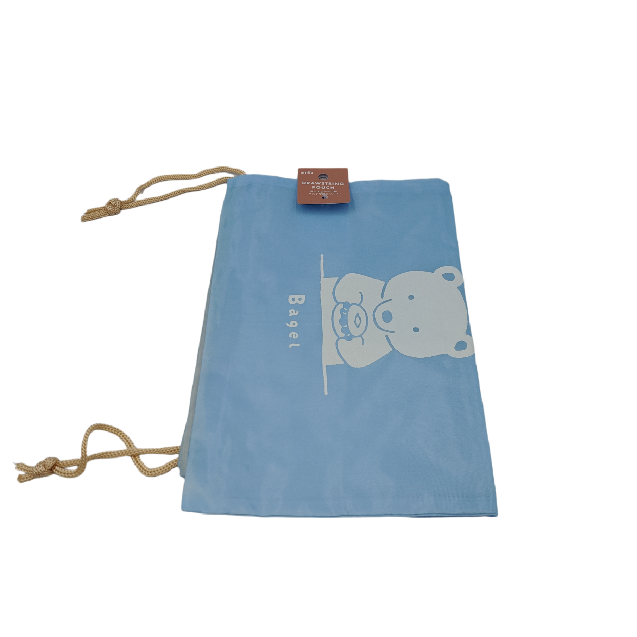 Polyester drawstring bag M pastel animals