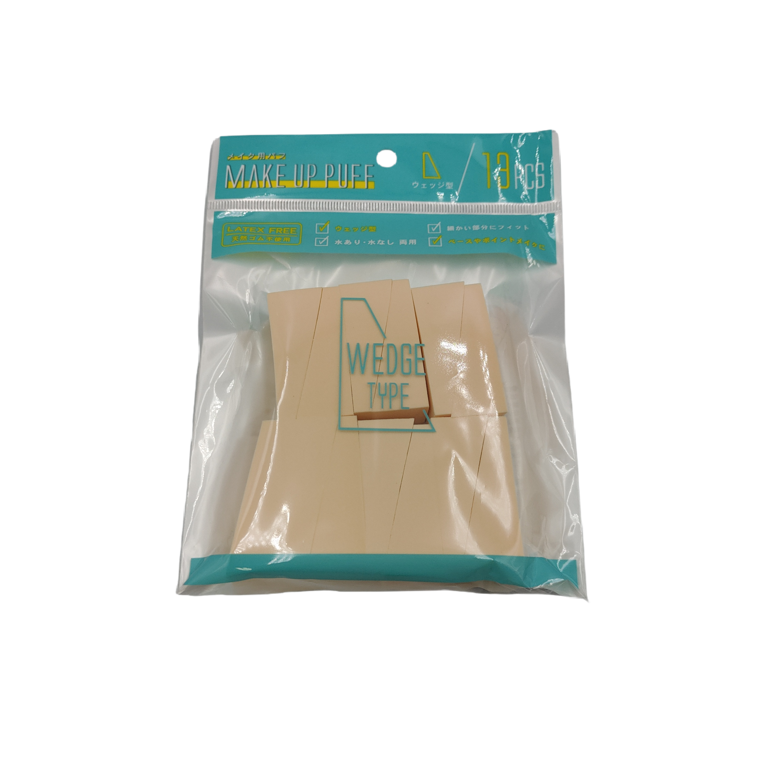 Wedge type makeup puff 13P