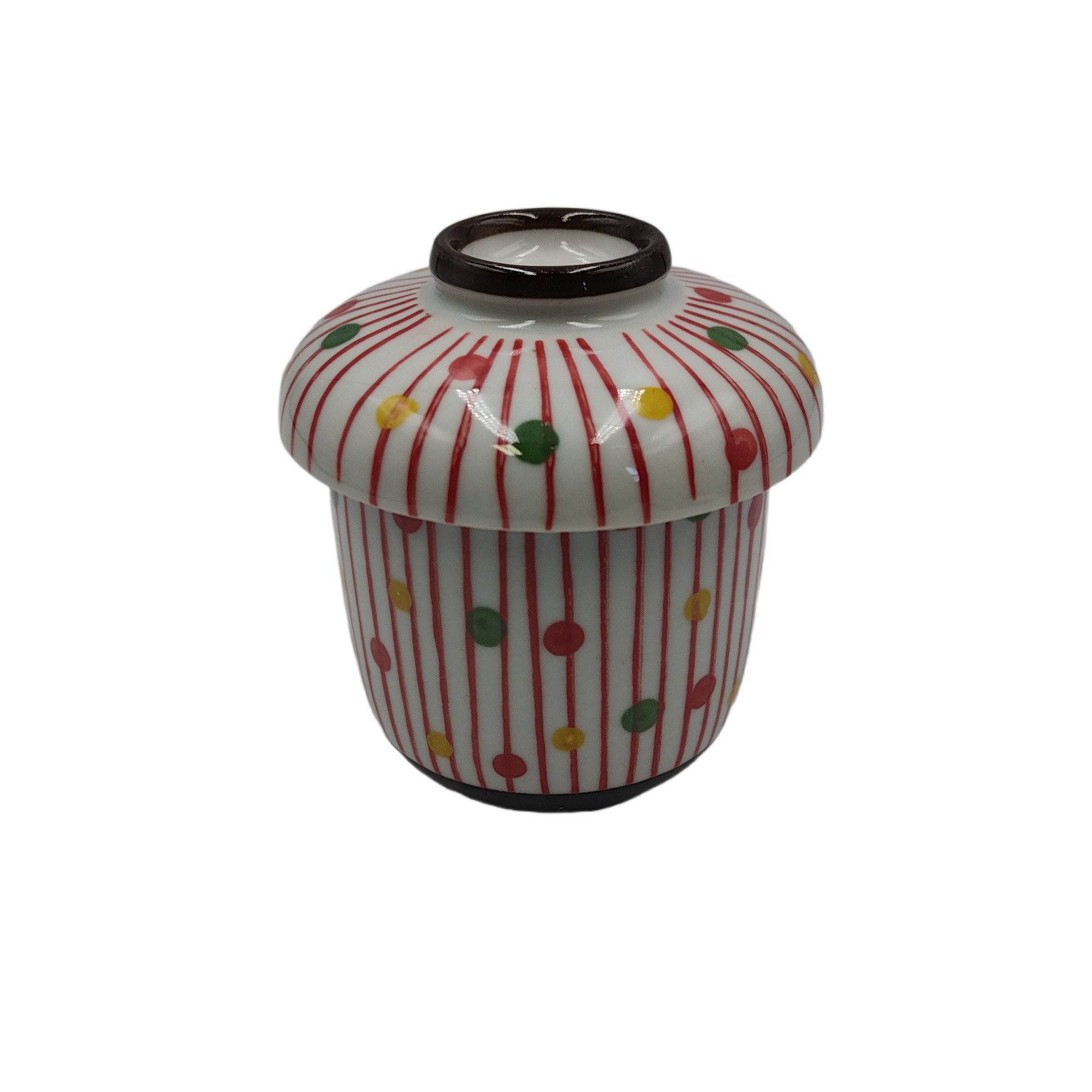 Steaming bowl polka dots retro