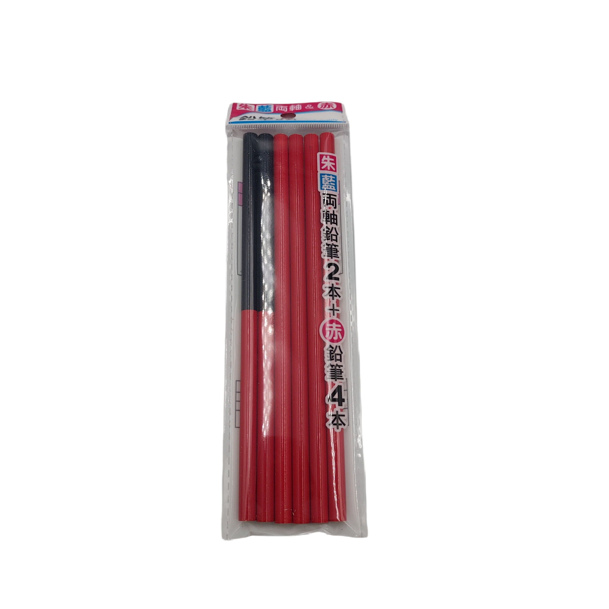 Red and blue wooden pencil