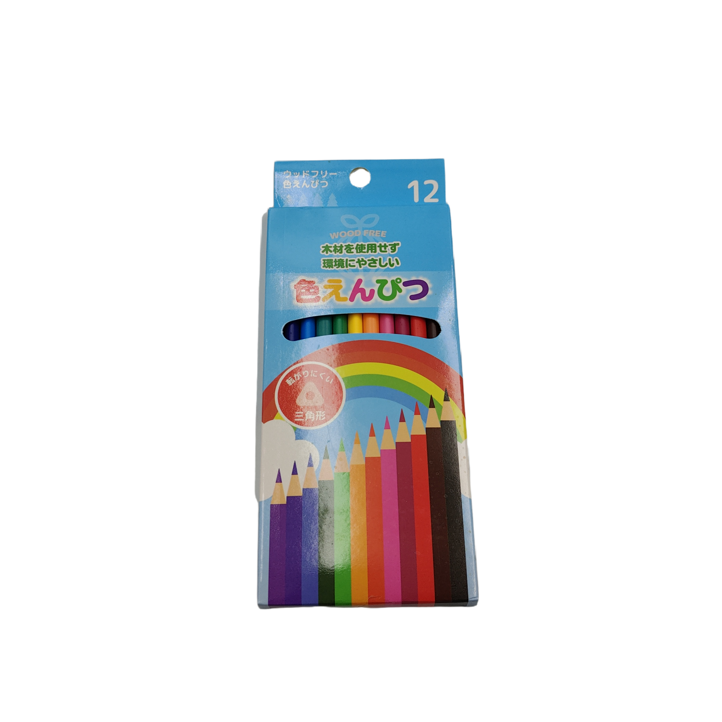 Wood free triangle color pencil 12 colors