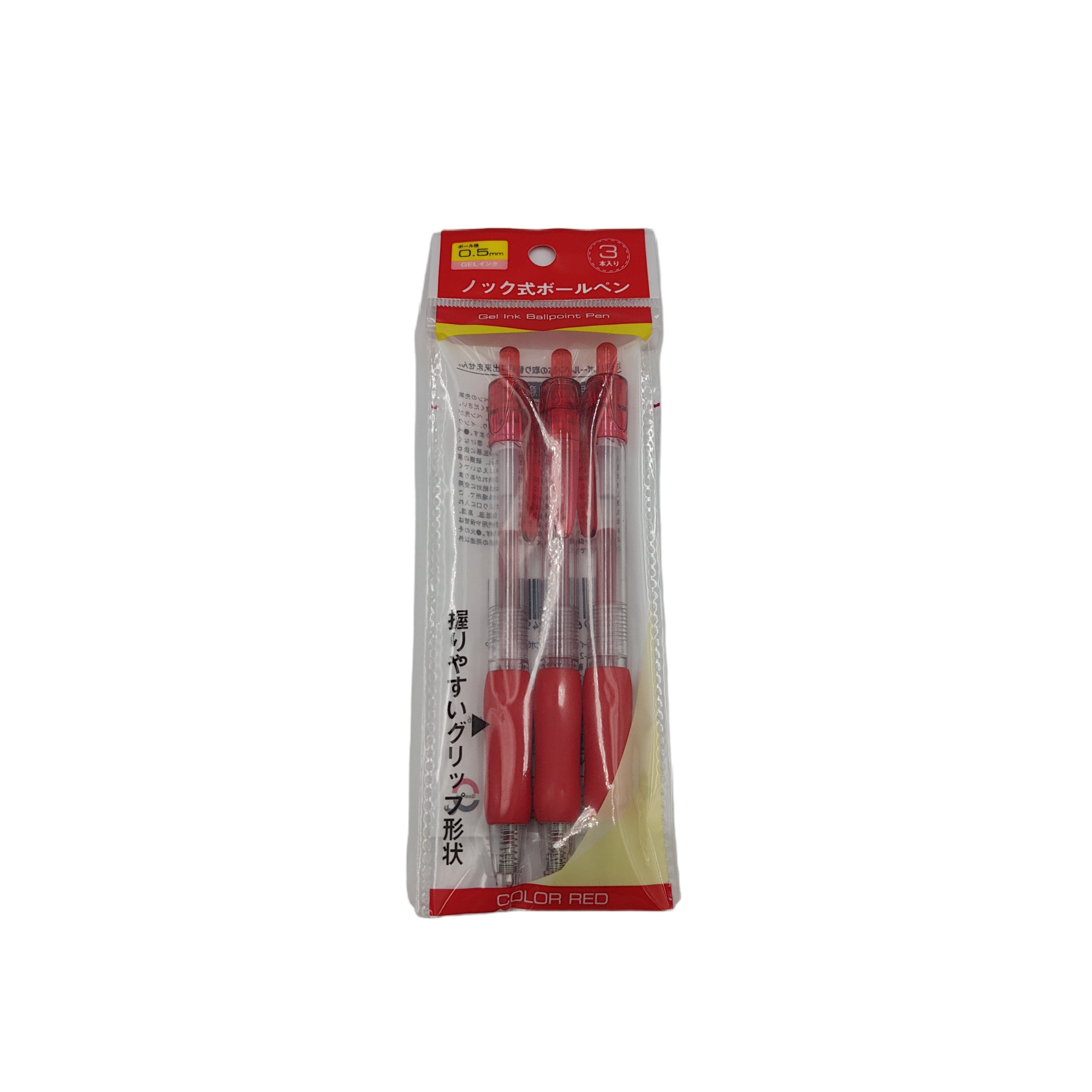 GEL ink knock type ballpoint pen red 3P