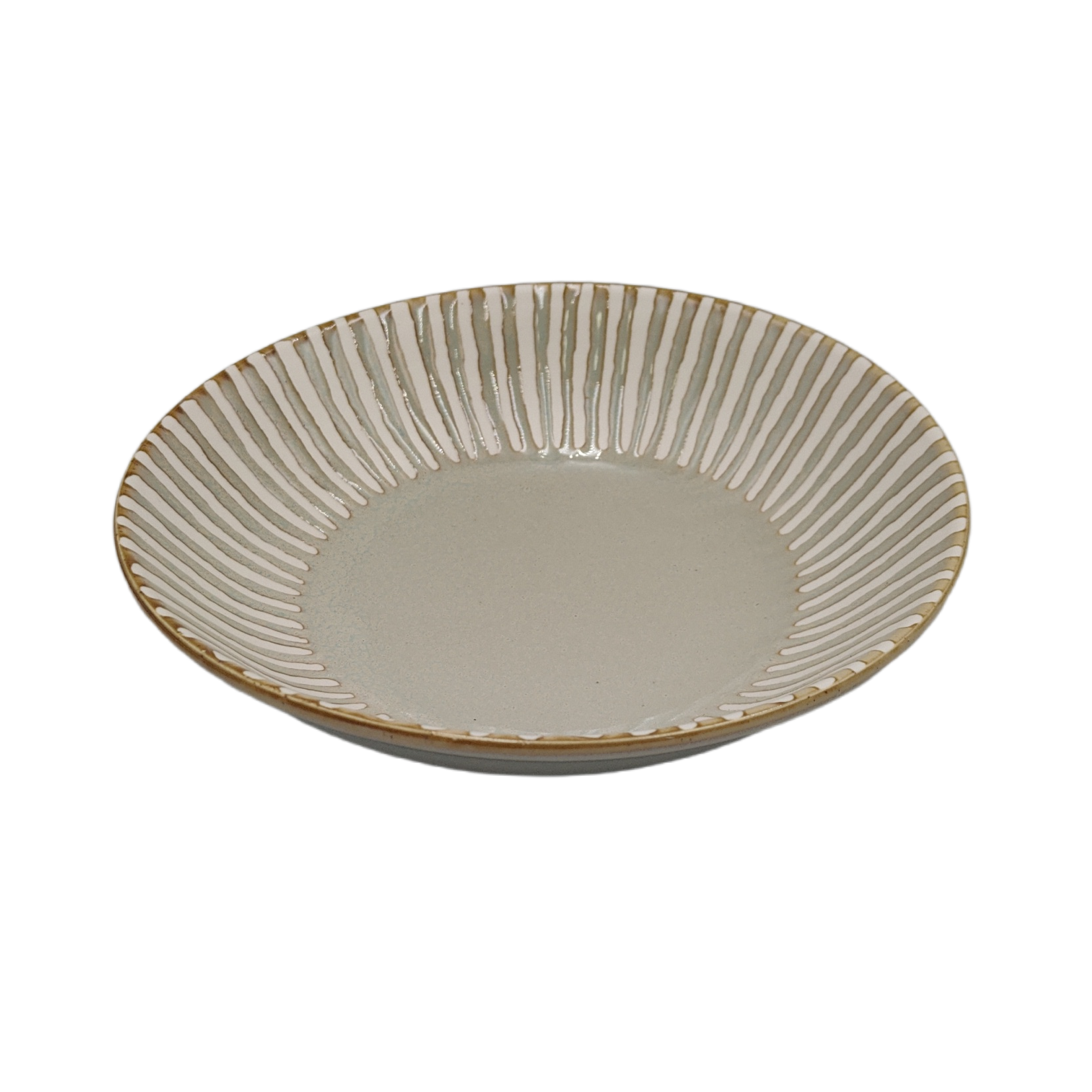 Water-repellent tokusa gray 17cm shallow bowl