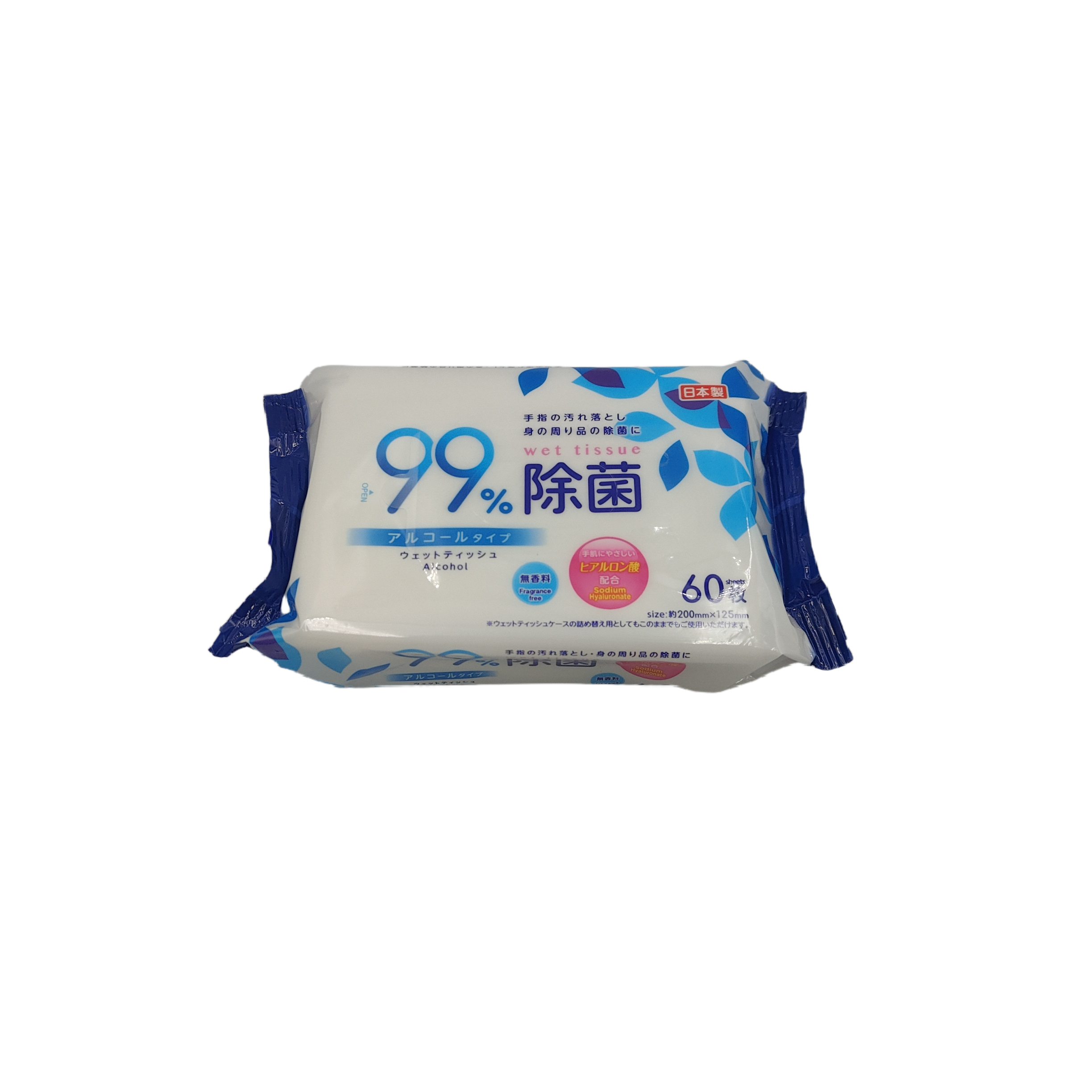 Alcohol included bacteria elimination wet tissue 60s