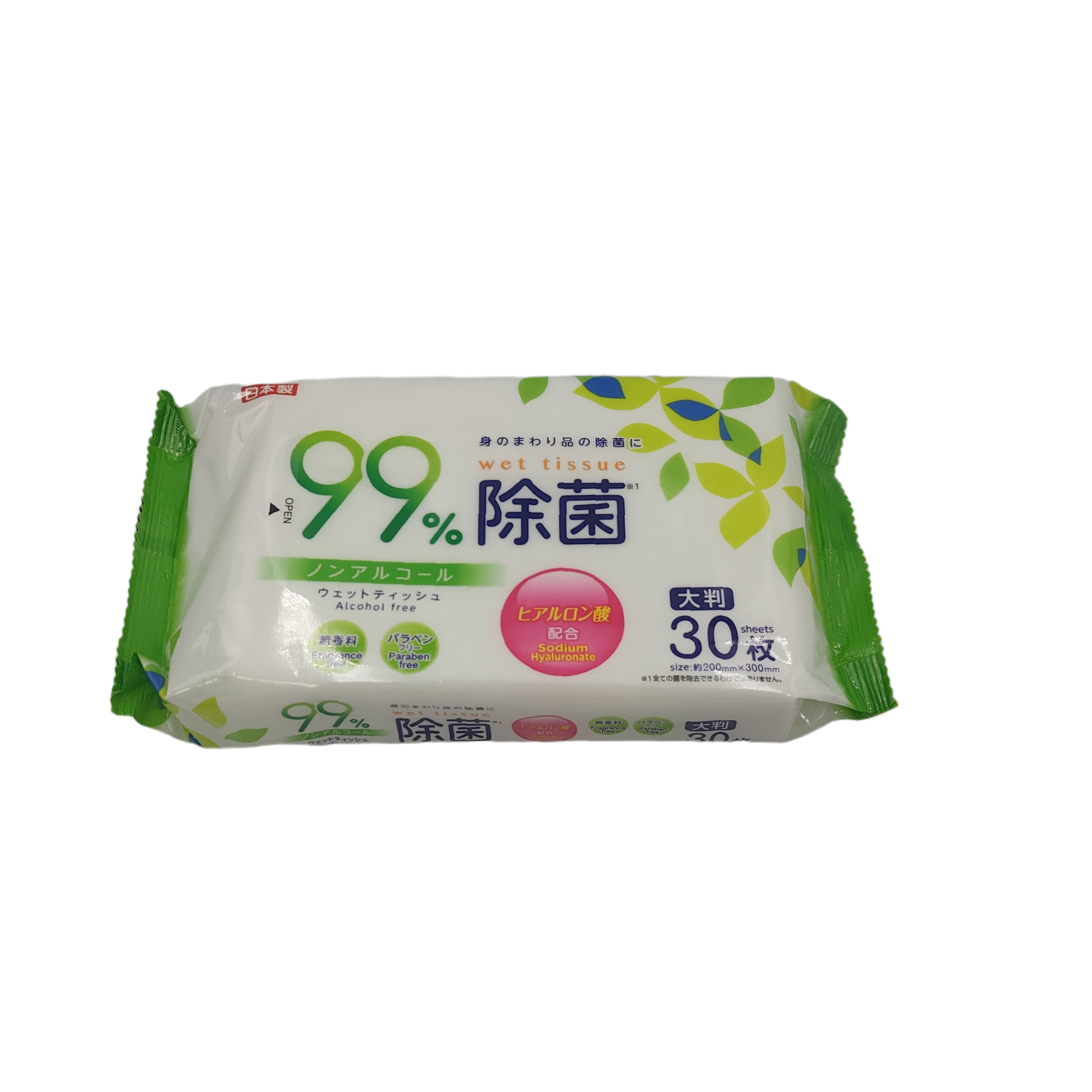 Non-alcoholic sterilized large wet wipes 30 sheets
