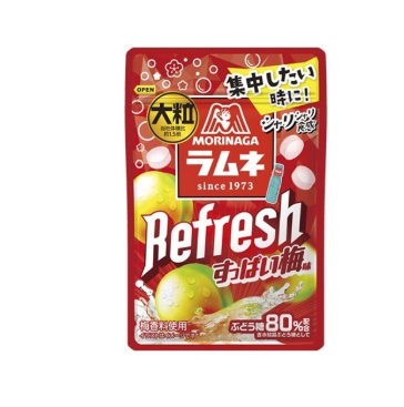186/3 4902888274015 4H1 Morinaga Large-Grain Ramune Refresh: Sour Plum (28g)