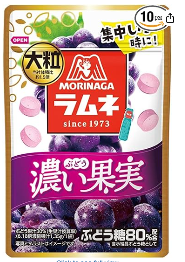 54/1 4902888273025 4m2 Morinaga Seika Large Grain Lambe, Dark Fruits, Grapes, 1.0 oz (27 g)