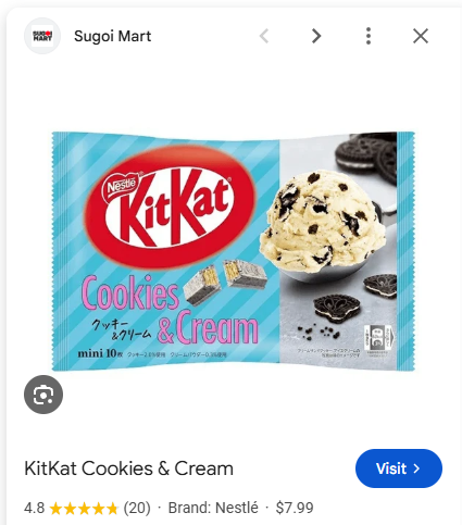 4902201184106 d2 KITKATA　COOKIES＆CRREAM　9P
