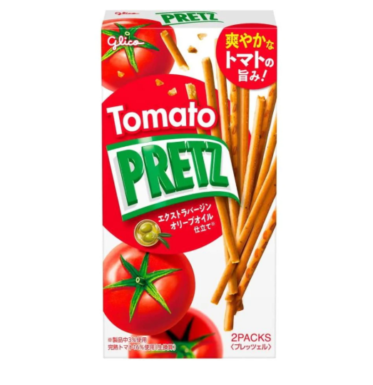 4901005521315 B06 Glico PRETZ Snack Pretzel Sticks: Tomato