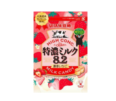 227/4 4902750936973 3I1 UHA Mikakuto Tokunou Milk 8.2: Rich Strawberry (75g)