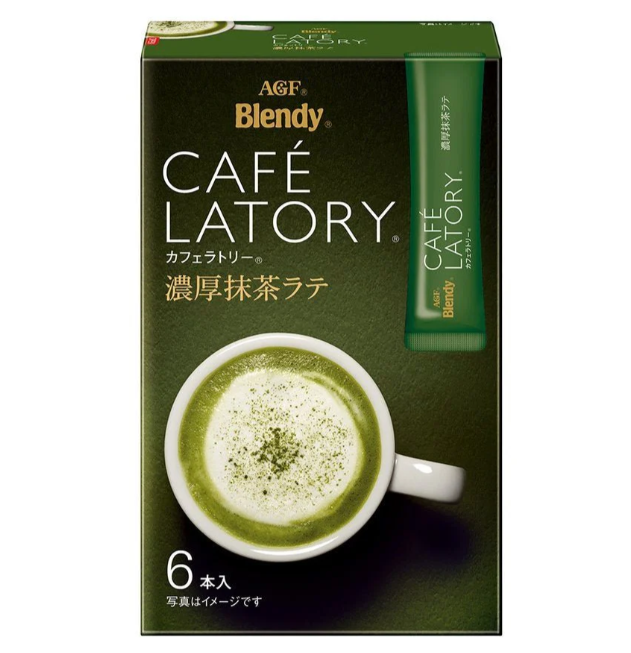 28/20 4901111310520 c2 AGF Blendy Cafe Latory Rich Matcha Latte – Creamy Instant Japanese Green Tea Powder for Hot or Iced Latte