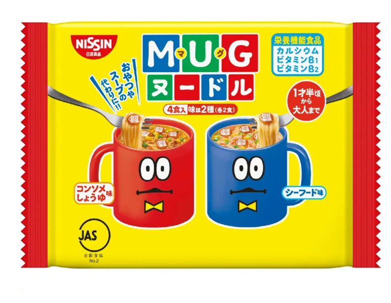 4902105114933 B08 Nissin Mug Noodle Mini Instant Noodles 94g (4 Servings, Assorted Flavors)