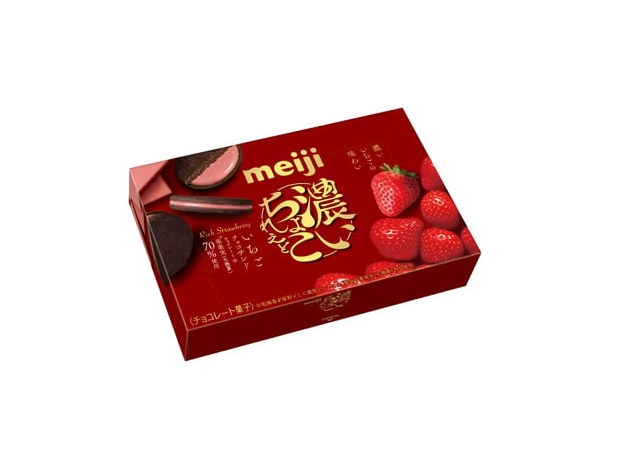 104/2 4902777220581 B02 Meiji Rich Strawberry Chocolate Sandwich Cookies 6 Pieces