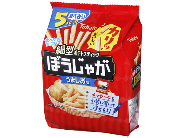 4901940114283  C05  Tohato 5P Potatoes, Umashi Salt Flavor, 15g x 5 bags*12（1 case）