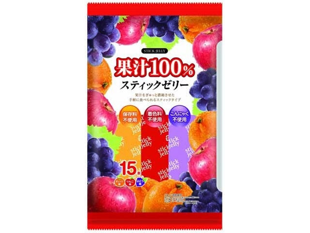 4903316616308 C04 Ribbon 100% Fruit Juice Stick Jelly (15 sticks)*12*1 case