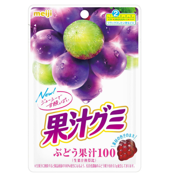 109/1 4902777139746 B09 Meiji Fruit Juice Gummy Grape 54G
