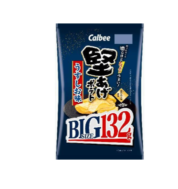 219/6 4901330923105 B1 Calbee Kata-Age Potato (Hard-Fried Potato Chips) Lightly Salted - BIG Size (132g)