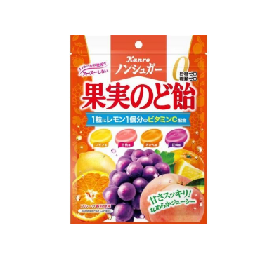 165/1 4901351036723 B09 1H2 Kanro Sugar-Free Fruit Throat Lozenges 90g
