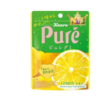 166/1 4901351058626 1i3 Kanro Pure Gummy Lemon 56g
