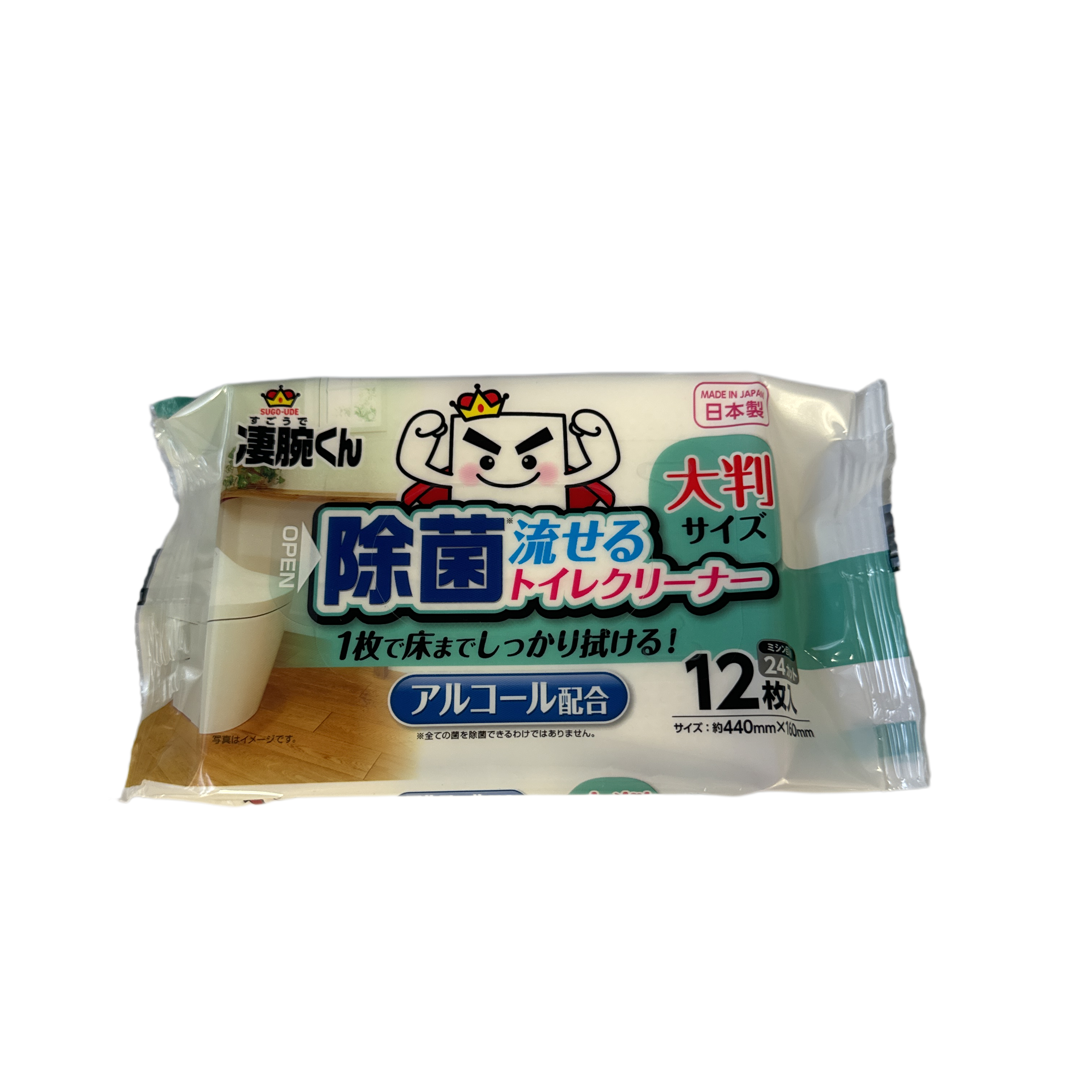 Flushable toilet cleaner large size 12 sheets