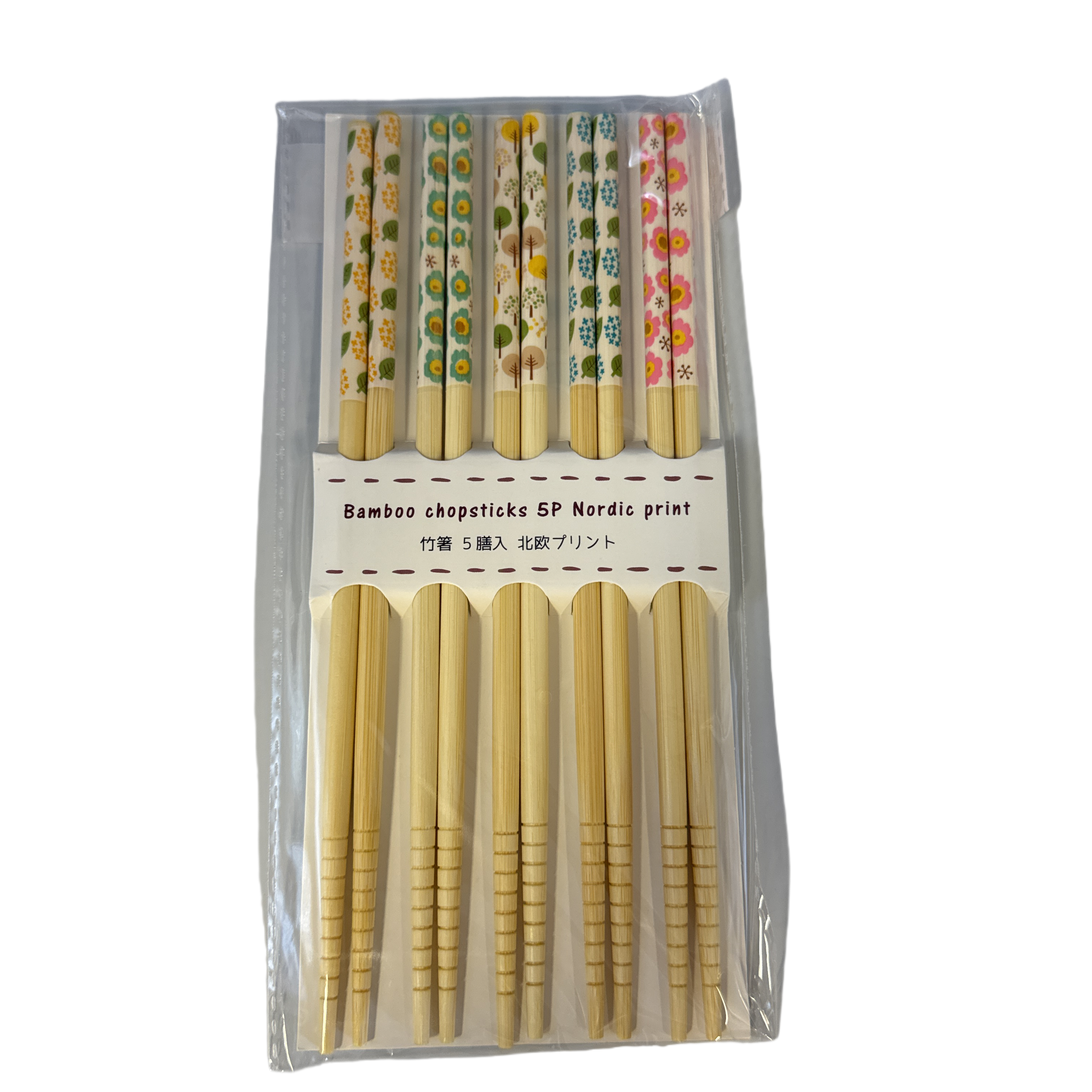 Bamboo chopsticks 5P north europe print