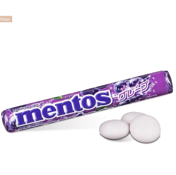 197/1 49431858 3j3 KRACIE Mentos Soft Candy Grape 37.5G
