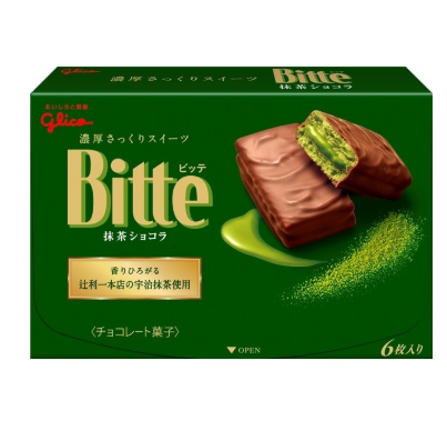71/2 4901005501515 1j2 Glico Bitte Matcha Chocolate (6 pieces)